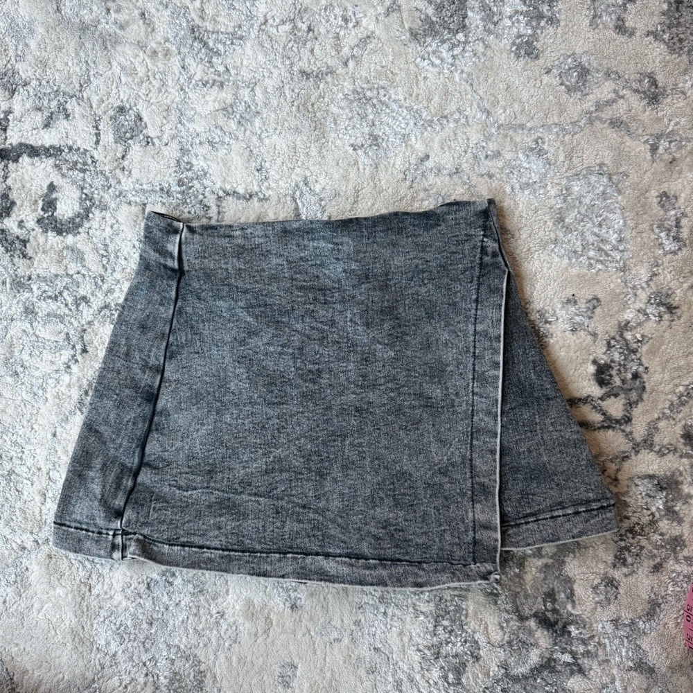 Gray Denim Mini Skirt